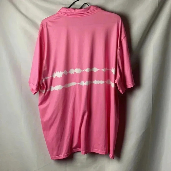 CROWN AND IVY MENS SIZE XL PINK POLO SHIRT WITH WHITE TIE DYE STRIPE CLEAN - Picture 11 of 11
